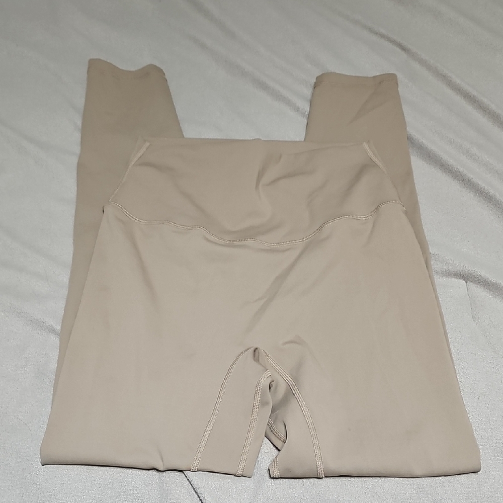 Beige High-Waisted Leggings